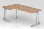 Preview: Winkelschreibtisch Berlin 200 cm Nussbaum